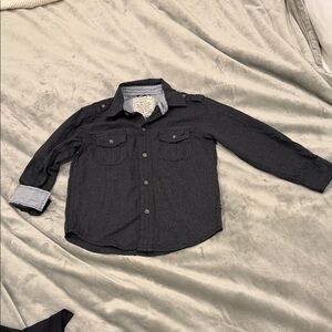 Boys Nautica Casual Black Long-Sleeve Button-Up Shirt